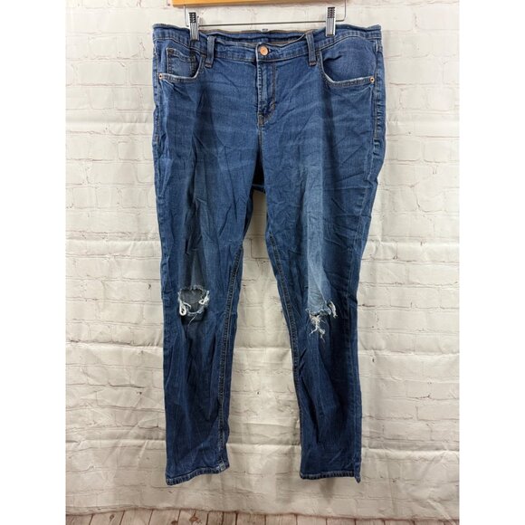 Old Navy Jeans Womens Size 12 Blue Distressed Skinny Stretch Streetwear Y2K - Picture 1 of 7